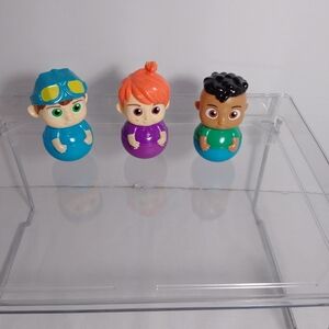 Cocomelon Weebles.   Moonbug, Tom Tom, YoYo